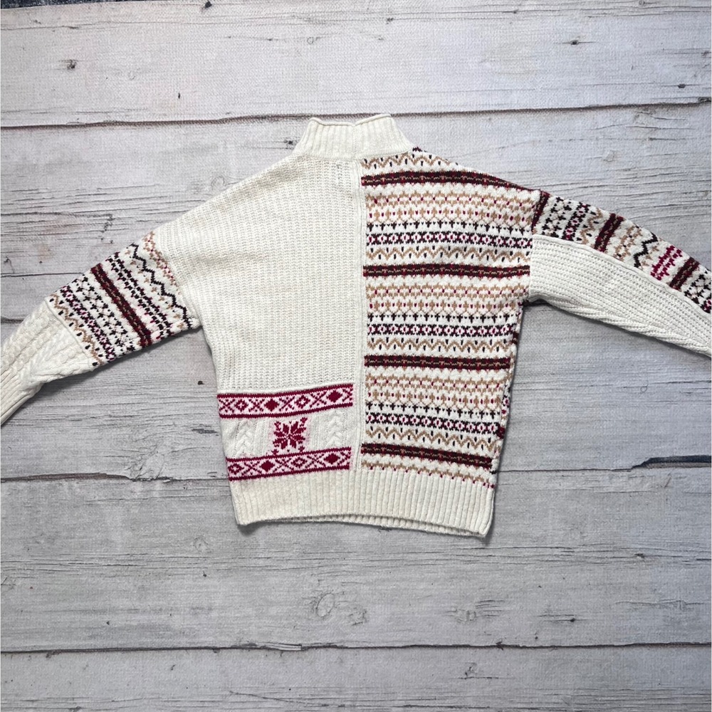 American Eagle Fair Isle Patchwork Mock Neck Swea… - image 5
